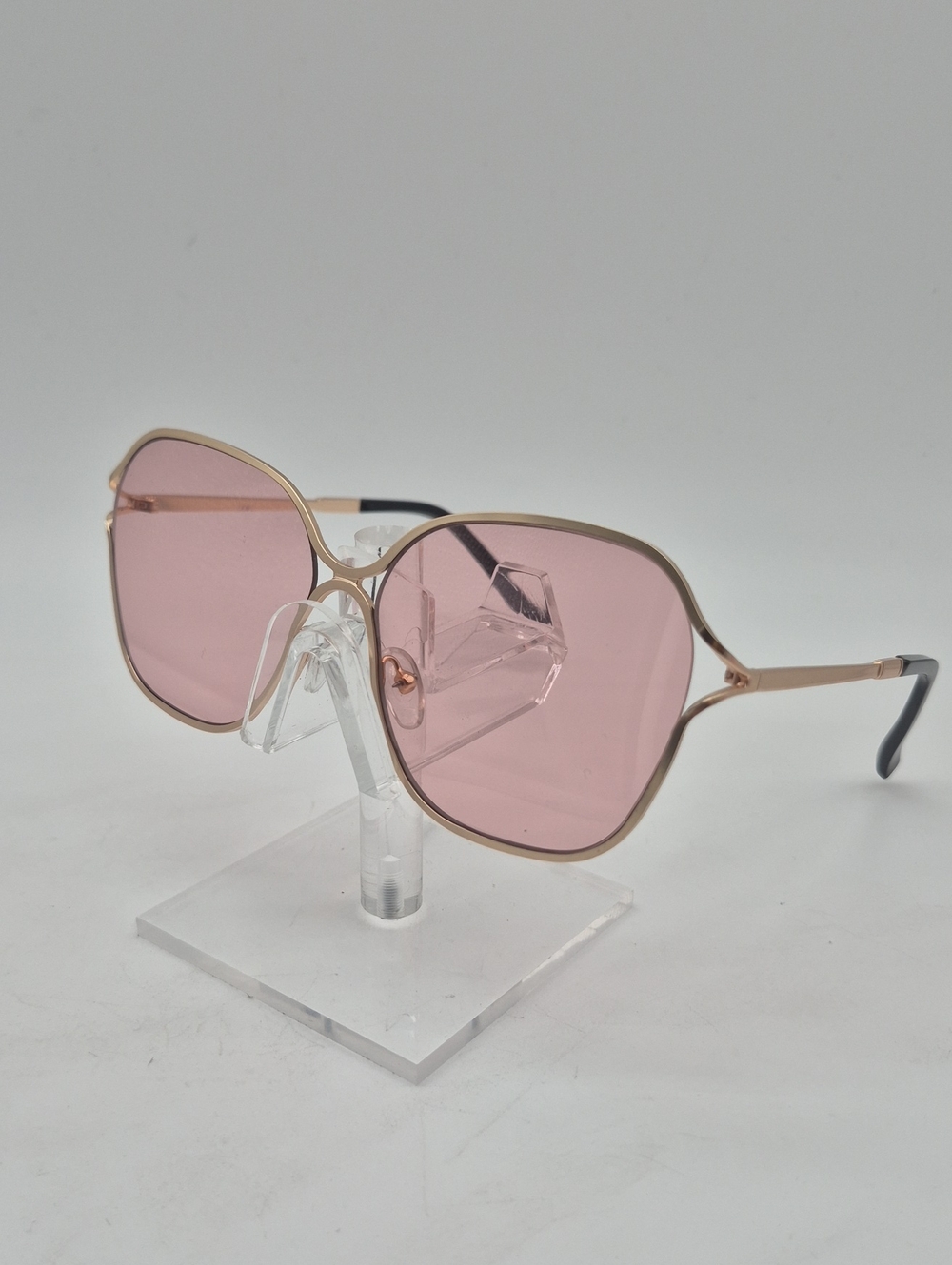 DITA Oversized Rose-Tint Metal Frame Sunglasses